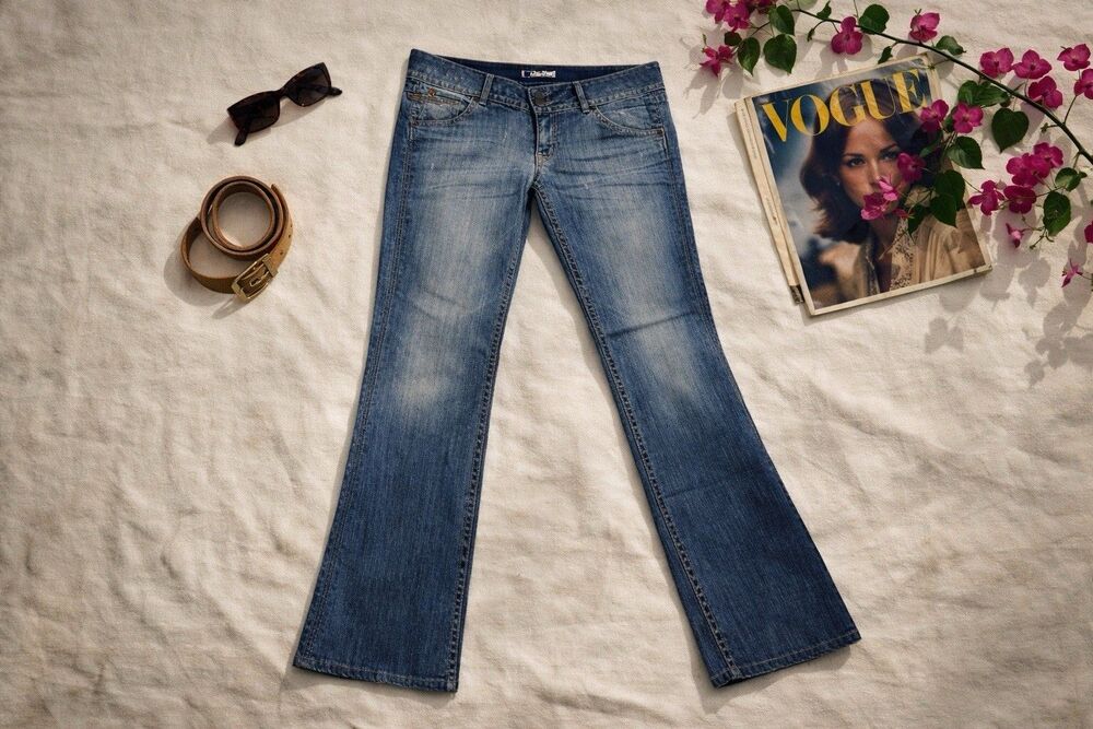 Hudson Low Rise Flare Bootcut Jeans Distressed Stretch Made USA Denim